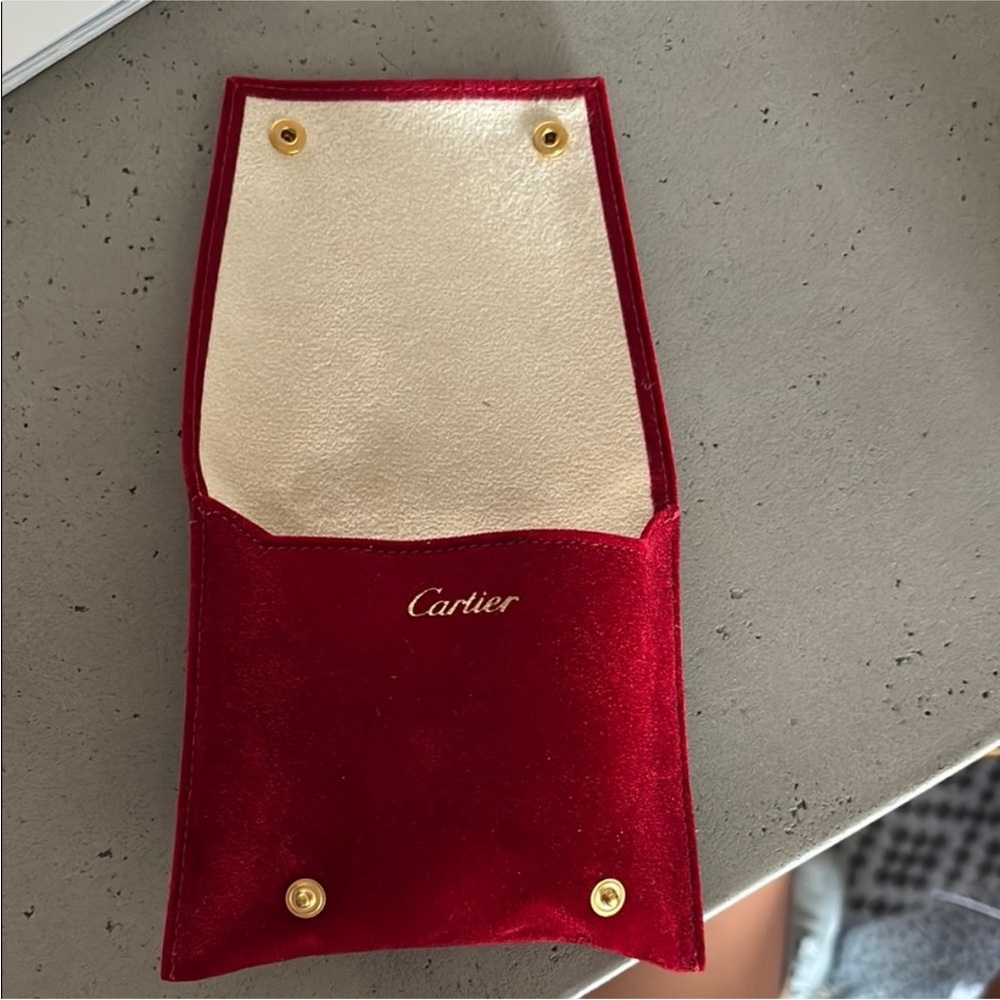 Cartier Red and Cream Velvet Pouch